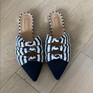 Aquazurra flat striped mules, womens sz 39